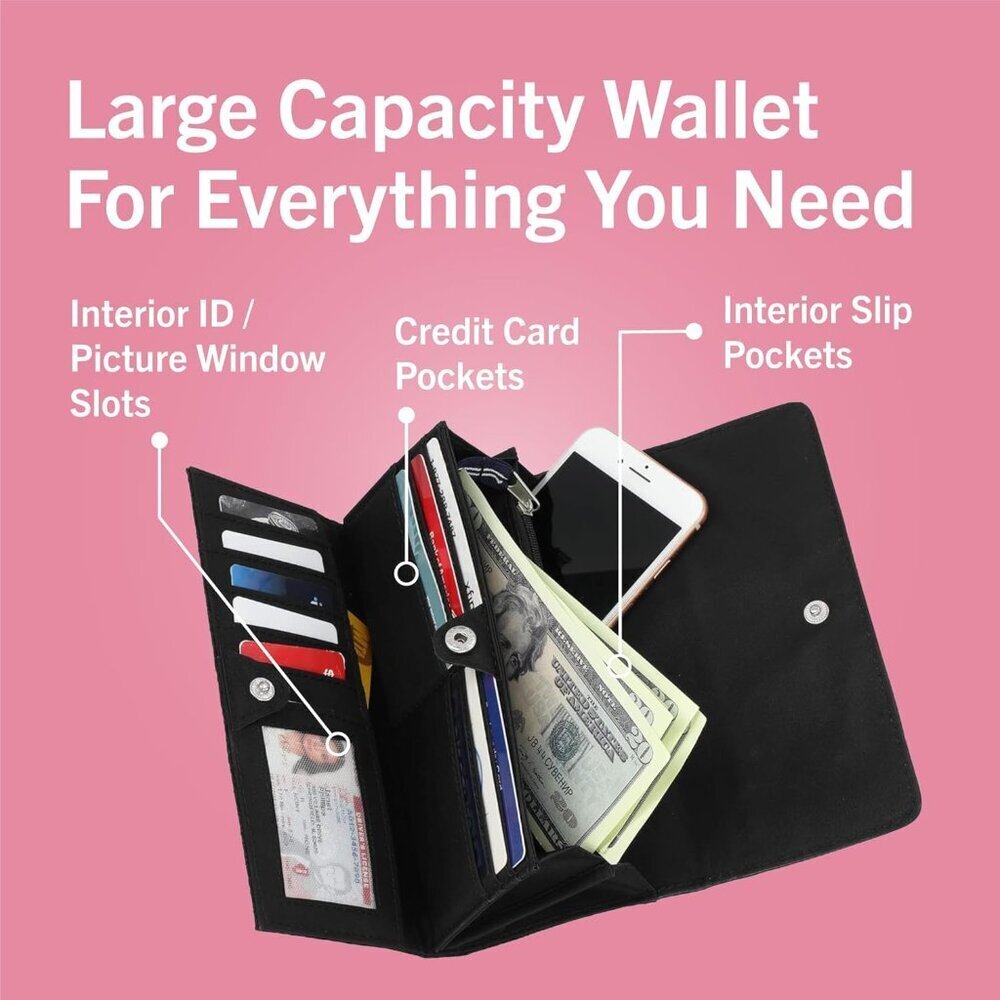 Women's Red The Perfect Carry All Money Manager Wallet Organizer RFID Wallet - Picture 3 of 6
